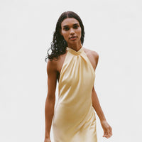 Georgina | Vestido halter de satén