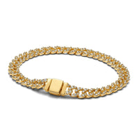 Charo | Pulsera cubana rosa de oro de 18 quilates