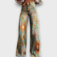 Fiorella | Vaqueros anchos retro de flores