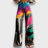 Araceli | Pantalón palazzo boho con estampado artístico
