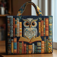 Bolso ilustrado | Búho y libros antiguos