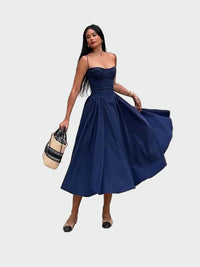 Vestido largo de satén de tirantes finos