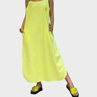 Marina | Vestido de tirantes de algodón y lino