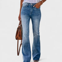 Fabiola | Vaqueros acampanados elásticos retro casual