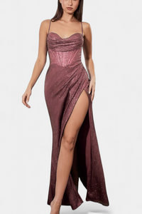 Inés | Vestido sirena con corsé y tirantes finos