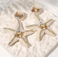 Juana | Pendientes de perlas en forma de estrella de mar