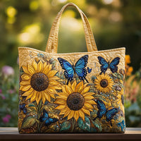 Bolso ilustrado | Girasoles y mariposas azules