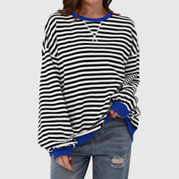 Luka – blusa de rayas de manga larga y corte relajado