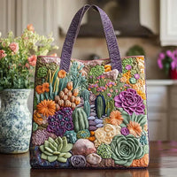 Bolso ilustrado | Jardín de suculentas