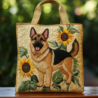 Bolso ilustrado | Pastor alemán con flores