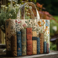 Bolso ilustrado | Libros y flores