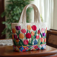Bolso ilustrado | Jardín de tulipanes