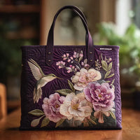 Bolso ilustrado | Colibríes y orquídeas