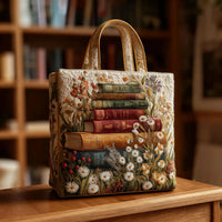 Bolso ilustrado | Libros entre flores silvestres