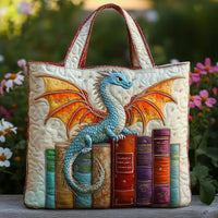 Bolso ilustrado | Dragón esmeralda guardián de libros