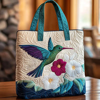Bolso ilustrado | Colibrí y flor blanca
