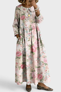 Blanca | Vestido vaquero con cuello floral