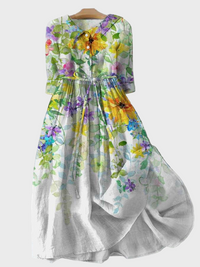 Vestido de flores en acuarela