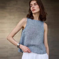 Chaleco reversible de chambray