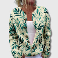 Nicolasa | Cárdigan elegante con estampado de hojas