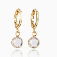 Pendientes vintage de cristal dorados