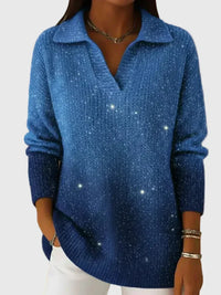 Falka – suéter de punto con cuello y patrón de cielo estrellado