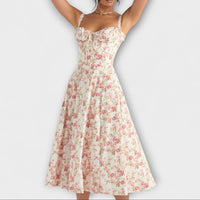 Zenaida | Vestido bustier encantador con estampado floral