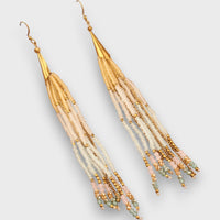 Isolda | Pendientes vintage de madera y perlas
