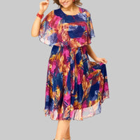 Bárbara | Vestido de gasa estampado elegante