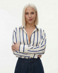 Delia | Blusa de seda a rayas