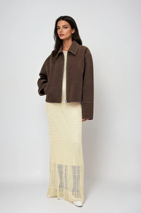Valeria | Chaqueta de ante suave con cremallera