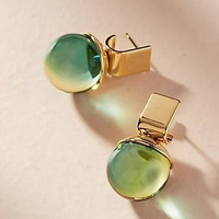 Pendientes de cristal verde