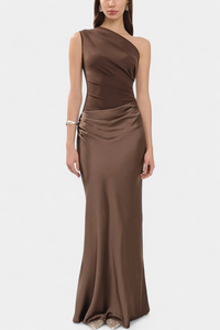 Nela | Vestido largo de fiesta con escote asimétrico