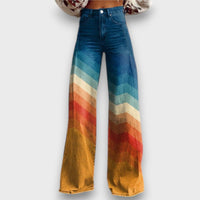 Zamira | Pantalón ancho con zigzag retro en varios tonos