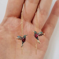 Avelina | Pendientes esmaltados de colibrí
