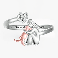 Elisa | Anillo con icono de perro (rosa)